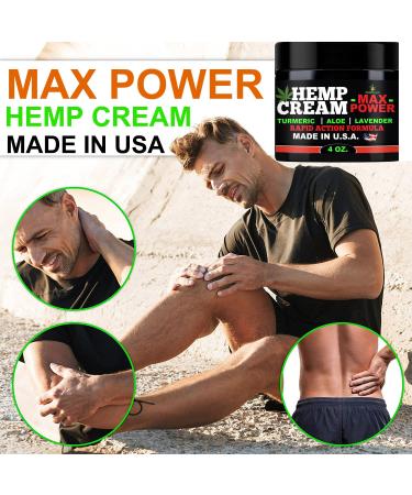 Healthergize Hemp Cream-Natural Premium Quality Hemp Oil-Instant Results-Premium Turemric-Made In USA-Lavender, Aloe, Dry Skin-4 Ounce - Buy Online on GoSupps.com
