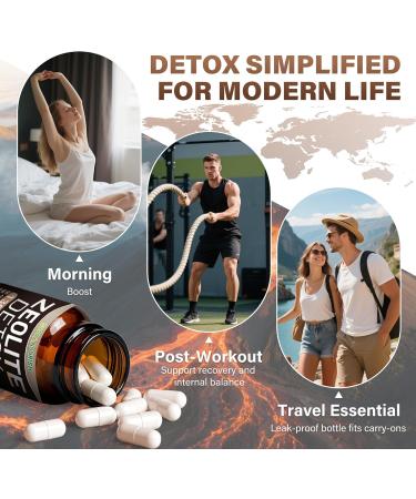 Zeolite Detox Capsules, 1-2 m Clinoptilolite, Organic Activated Charcoal & Bentonite Clay, Multi-Active Formula for Full Body, Gut & Liver Cleanse, Supplement for Men & Women, 60 Capsules 60 Count (Pack of 1) - Buy Online on GoSupps.com