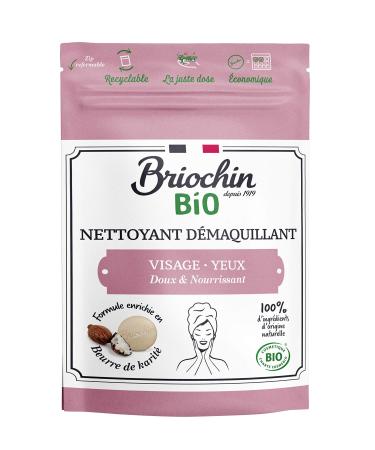 Briochin depuis 1919 - Robust make-up remover 50 g for face and eyes soft and nourishing resealable kraft bag