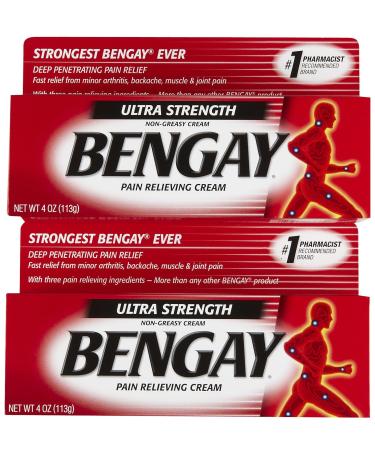 Bengay Ultra Stength Pain Relieving Cream, Non-Greasy-Ultra Strength, 2 pk