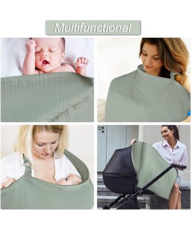 Cotton Nursing Cover for Breastfeeding & Multi-Use Car Seat/Stroller Cover - Grey - Buy Online on GoSupps.com