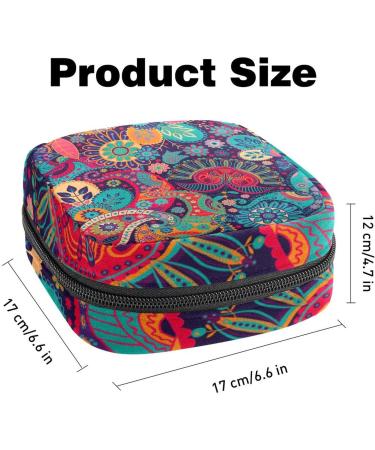 Shop Colorful Paisley Menstruation Bag - Zippered Women's Napkin & Tampon Bag for Girls | International Shipping - Buy Online on GoSupps.com