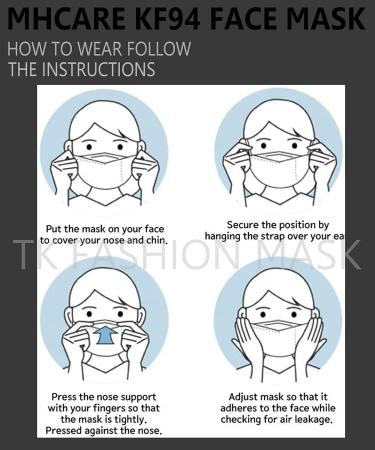 Buy 5 Pack Black Disposable KF-94 Face Masks - Made in Korea Adjustable Unisex Design Dust Protection Individual Packs for Adults - Buy Online on GoSupps.com