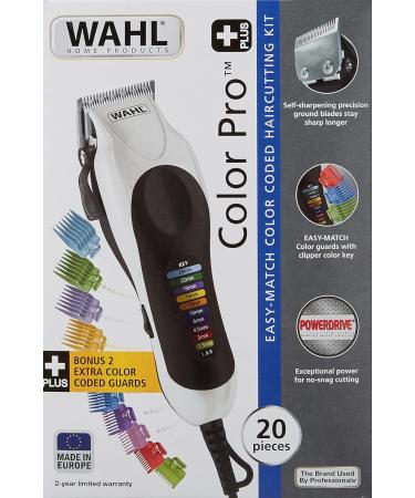Wahl Color Pro Hair Clipper for Men - Complete Family Kit with Accessories Perfect for Travel - 10 Colorful Guards Scissors & Comb Included - Buy Online on GoSupps.com