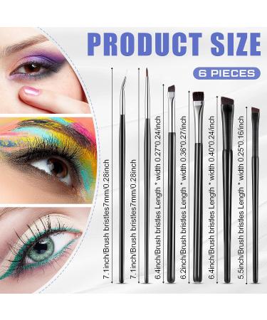 Goth Makeup Brush Set - 6 Piece Ultra Thin Slanted Flat Angle Brushes for Eyeliner & Eye Shadow - Women's Cosmetics - Buy Online on GoSupps.com