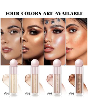BEFIVECOK Liquid Highlighter - Natural Silky Shimmer Finish, Highly Pigmented, Long Lasting - 0.25fl.oz (Champagne Shimmer) - Buy Online on GoSupps.com