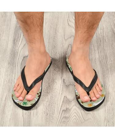 Mnsruu Dog Paw Print Flip Flops | Stylish & Comfortable Footwear for Home Hotel Spa & Travel | Unisex S for Men & Women - Buy Online on GoSupps.com