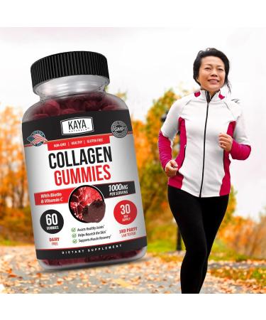 Kaya Naturals Collagen Gummies - Strawberry - 60 Gummies  - Buy Online on GoSupps.com