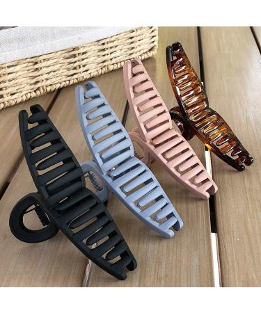 Nalodu Hair Claw Clips - Large 4.3 Inch No Slip Butterfly Clip Clamp for Thick Hair - 4 Pack (Matte & Caramel Colors) - Women and Girls - Buy Online on GoSupps.com