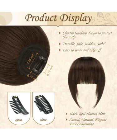 Shop Sofeiyan 100% Remy Real Hair Clip-In Fringe Bangs | Natural Pony Extensions | Medium Brown Hair for Women - Buy Online on GoSupps.com