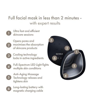 GESKE SmartAppGuided LED Face Mask - 9-in-1 Sonic Warm & Cool Beauty Tool for Facial Glow Massaging and Skincare | Full Spectrum Treatment for Radiant Skin - Buy Online on GoSupps.com