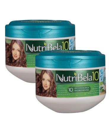 Nutribela hydration Hair Mask & deep conditioner for damaged dry Restoration treatment with Avocado Argan Collagen Coconut oil Keratin Aloe Vera Vitamin E Serum Shea Butter Curly Frizzy 10.5 Onz 2pack