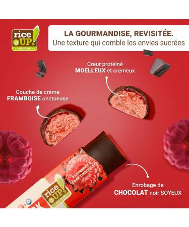 RiceUP! Barre Prot in e Framboise 30% Barre Prot ine Sans Sucre Ajout Sans Gluten & Sans Huile de Palme Snack Prot in Fitness & Nutrition Sportive 15 x 40 g - Buy Online on GoSupps.com
