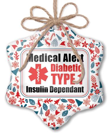 NEONBLOND Christmas Ornament Medical Alert Red Diabetic Insulin Dependant Type 1 Xmas Decor - Buy Online on GoSupps.com