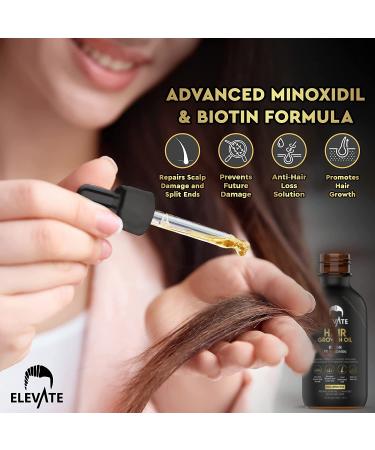 ELEVATE Hair Growth Oil - Biotin & Minoxidil Treatment for Stronger, Thicker Hair - 1oz - Buy Online on GoSupps.com