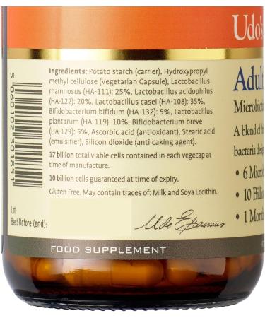 Udo's Choice Adults Blend Probiotics - 17 Billion Cell Count - 6 Strains - 30 Vegecaps - One a Day - 30 Count - Buy Online on GoSupps.com
