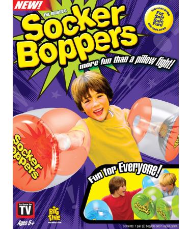 Socker Boppers Inflatable Boxing Pillows - One Pair Boppers  Clear, Box and Bop, Durable Vinyl, Active Outlet That aids in Agility, Balance and Coordination, Safe Fun Indoor or Out, Great Gift
