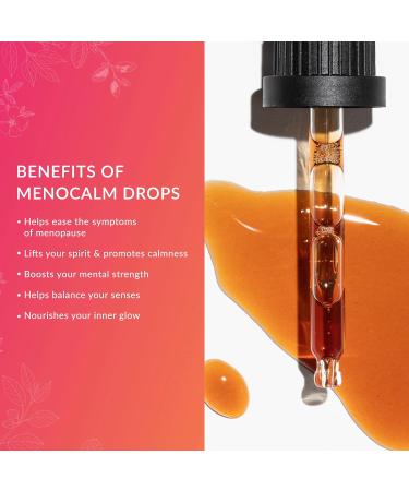 Menopause Support Herbal Drops - Natural Calm Blend for Relief - Red Clover, Sage & Passionflower Extracts - Blooming Blends Menocalm Drops 30ml - Buy Online on GoSupps.com