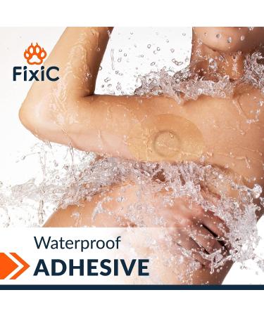 FixiC Freestyle Adhesive Patches 25 PCS - Waterproof Pre-Cut Covers for Libre 1 & 2, Enlite, Guardian - Tan Color - Best Sensor Fixation Solution - Buy Online on GoSupps.com