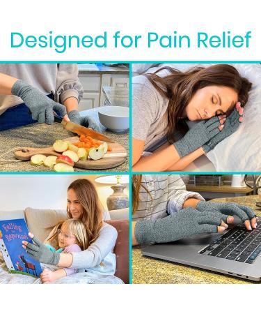 Vive Arthritis Gloves - Compression Hand Glove for Arthritis Relief - Carpal Tunnel Support - Grey Medium - Buy Online on GoSupps.com