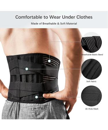 LCPQHUAG Back Braces for Lower Back Pain Black L-Waist 95-115cm - Buy Online on GoSupps.com