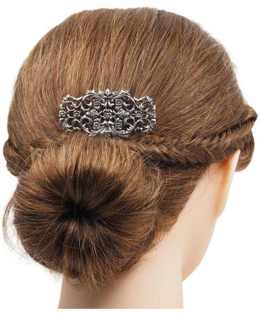 Rivelle Damen Trachten Haarspange alt-silber 5 8 cm - Vintage Haarschmuck f r Hochzeit und Festlichkeiten | Metall Silber Internationale Lieferung - Buy Online on GoSupps.com