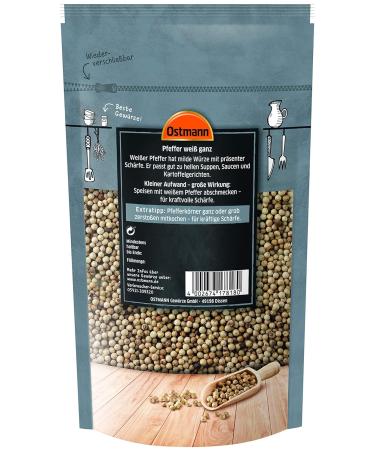 Ostmann White Peppercorns 250g - Premium Whole White Pepper for Spreading & Bright Dishes - Buy Internationally - Buy Online on GoSupps.com