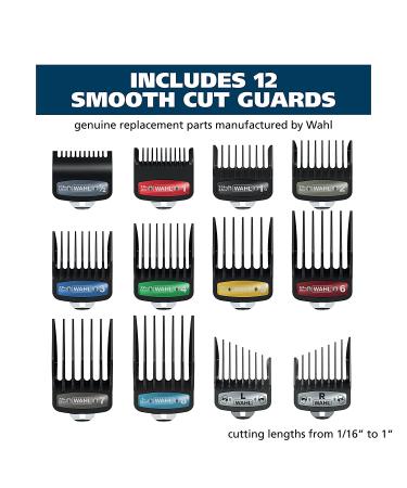 Wahl Genuine Elite Guide Comb Set with Colored Metal Clips and Organization Caddy - 12 Full Size Guards for Precision Hair Cutting (3291-300) - Buy Online on GoSupps.com