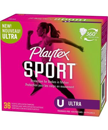 Playtex Sport Tampons Ultra Absorbency 36ct - Fragrance-Free - Buy Online on GoSupps.com
