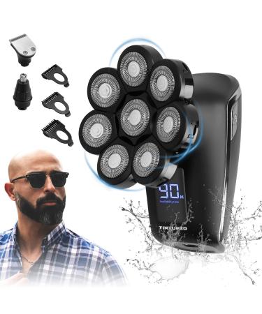 Head Shaver 8D - Electric Head Shavers for Bald Men with Wet and Dry Head - Cordless, Rechargeable, Ergonomic Design - Multifunctional Electric Razor