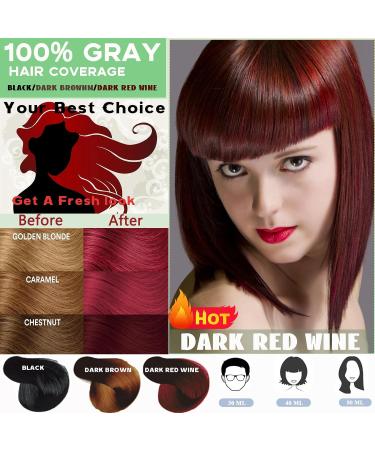 Dark Wine Red Hair Dye Shampoo for Women - 15 Min Semi-Permanent Burgundy - Organic 3IN1 Color (16.9FL OZ - Buy Online on GoSupps.com