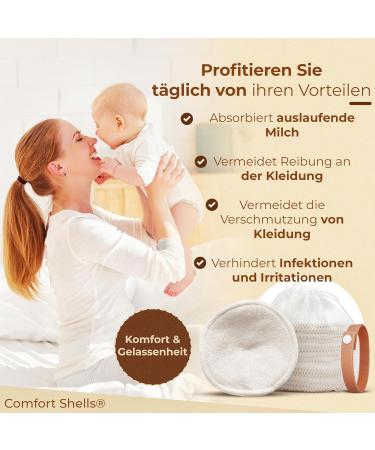 Comfort Shells - 14 Washable Bamboo Fiber Breastfeeding Inserts & Support Belt | Ultra Absorbent & Reusable for Nursing Moms - Buy Online on GoSupps.com