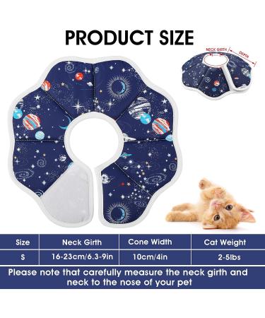Cobee Soft Cat Cone Collar Protective Cute Small Cat Recovery Collar Adjustable Fasteners Collars for Kittens Cats E-Collars After Surgery Protective Wound Healing Fit 6.3"-9" Neck Circumference Planet - Buy Online on GoSupps.com