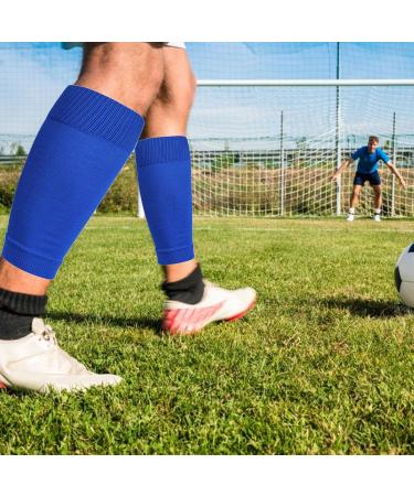 Buy Calf Compression Sleeves for Sports Footless Support Stockings for Football Running & Cycling Blue High Knee Waden Bandages - Buy Online on GoSupps.com