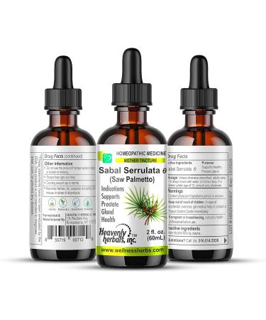 Heavenly Herbals Sabal Serrulata Q - Prostate Gland Support Tincture | 2 fl. Oz Homeopathic Remedy | Made in USA | International Shipping - Buy Online on GoSupps.com