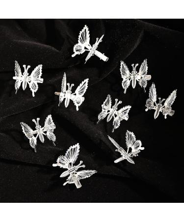 DEEKA 12 PCS 3D Moving Butterfly Hair Clips - Silver Butterfly Hair Accessories for Women and Girls - Buy Online on GoSupps.com