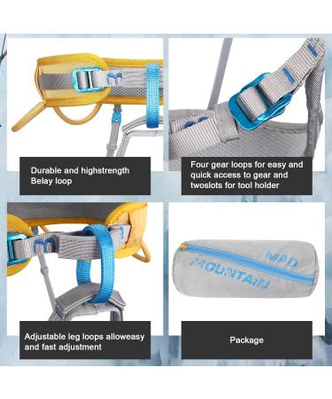 Enjohos Climbing Safety Belt - Fall Protection Waist Strap for Mountaineering & Outdoor Activities - Half-Body Gray Yellow - Buy Online on GoSupps.com