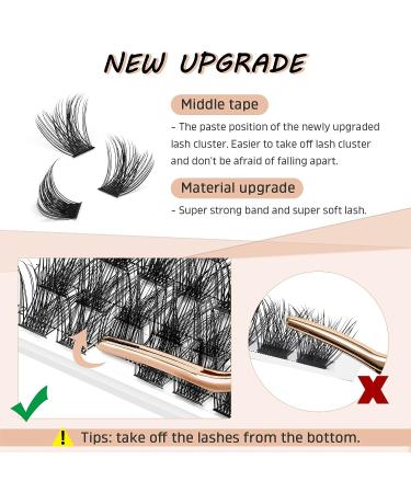 D Curl 16mm Lash Clusters - 72 Pcs DIY Eyelash Extensions | Professional Makeup for Self-application - Volume Style D 16, Reusable - Buy Online on GoSupps.com