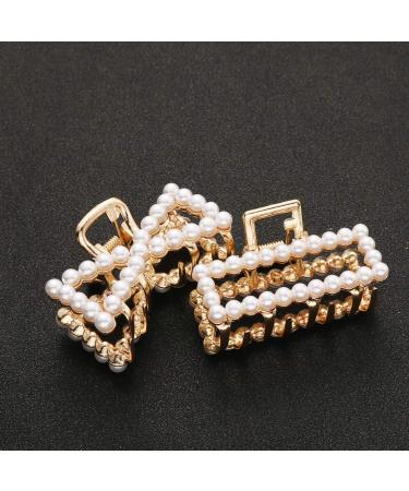 Beaupretty 6-Piece Pearl Hair Clamps - Mini Claw Clips for Girls & Women - Elegant Hair Accessories with Golden Line Detailing - Buy Online on GoSupps.com