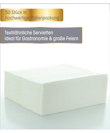 Premium White Airlaid Guest Napkins for Weddings & Celebrations - 50 Pack 40x40 cm Fold - Buy Online on GoSupps.com