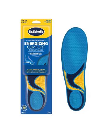 Dr. Scholl s Energizing Comfort Everyday Insoles with Massaging Gel On Your Feet All-day Energy Shock Absorbing Arch Support Trim Inserts to Fit Shoes Men's Size 8-14 1 Pair
