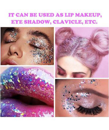 3 Bottle Festival Glitter Set | Holographic Body & Face Glitter Gel for Music Festivals Halloween Christmas - White Gold Silver - Buy Online on GoSupps.com