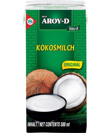 Aroy-D Coconut Milk Coconut Milk for Cooking and Baking Ideal for Desserts Soups Smoothies and Cocktails 8 x 500 ml