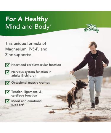Terry Naturally BioActive Magnesium Complex (2 Pack) - 60 Vegan Capsules - Supports Heart Health with Vitamin B6, Zinc, and Magnesium - 120 Servings - Buy Online on GoSupps.com