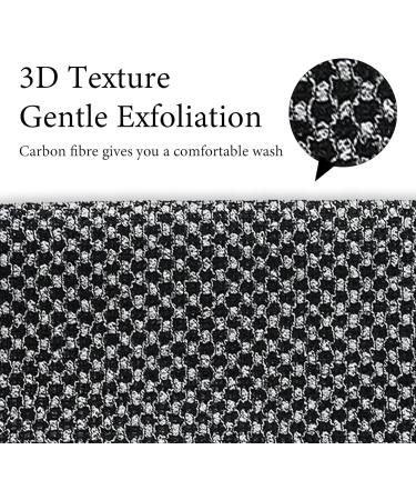 Japanese Exfoliating Towel Extra Long Exfoliating Washcloth for Men Women Exfoliation Black Cloth Loofah Back Bath Exfoliation 3D Black Grid 1Pcs - Buy Online on GoSupps.com