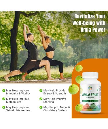 Amla Capsules 1500mg -120 Veg Capsules. Raw and Pure Natural Vitamin C Naturally Boosts Immunity Skin Glow Energy & Abundant Antioxidants. Whole Green SuperFood Nutrition. Non GMO-Gluten Free. - Buy Online on GoSupps.com