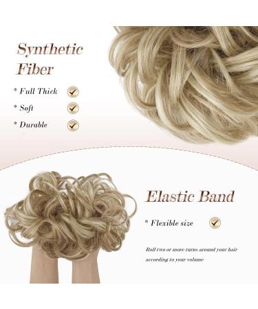 Fine Hair Part with Rubber Band - Dutt Hair Tie & Ponytail Extensions for Women & Girls - Light Ash Brown & Bleaching Blonde 38g - Curly Hair Accessories - Buy Online on GoSupps.com