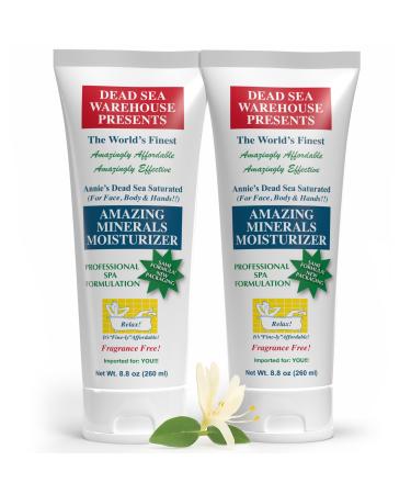 Dead Sea Warehouse - Amazing Minerals Moisturizer - Body Lotion for extremely dry skin - Great for Face Body & Hands - For Women Men & Children- Fragrance Free - 2 Pack