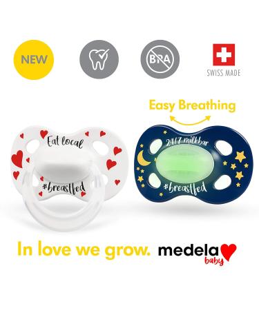 Medela Glow in the Dark Baby Pacifier 2-Pack | BPA-Free | 6-18 Months | Supports Natural Suckling - Buy Online on GoSupps.com