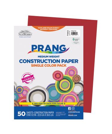 Prang (Formerly SunWorks) Construction Paper  Holiday Red  9 x 12  50 Sheets